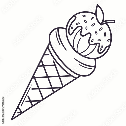 Ice Cream Cone   dessert line icons in a clean, AI-generated vector

