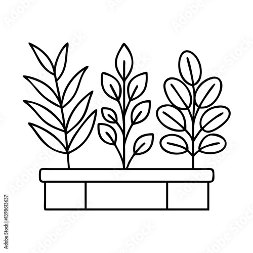 herb garden icon, herb garden vector illustration-simple illustration of herb garden, perfect for herb garden logos and icons