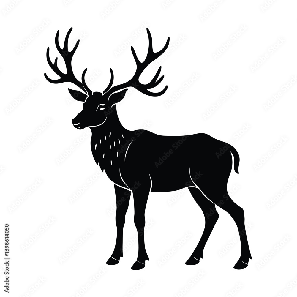 Obraz premium elk silhouette vector 