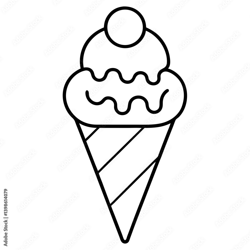 Ice Cream Cone dessert line icons in a clean, AI-generated vector
Ice Cream Cone dessert line icons in a clean, AI-generated vector