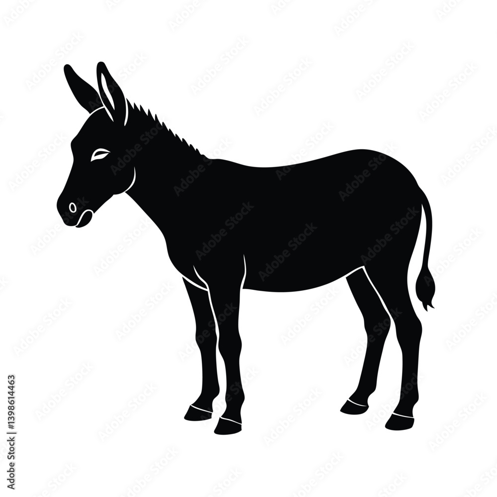 silhouette of a donkey silhouette of a donkey