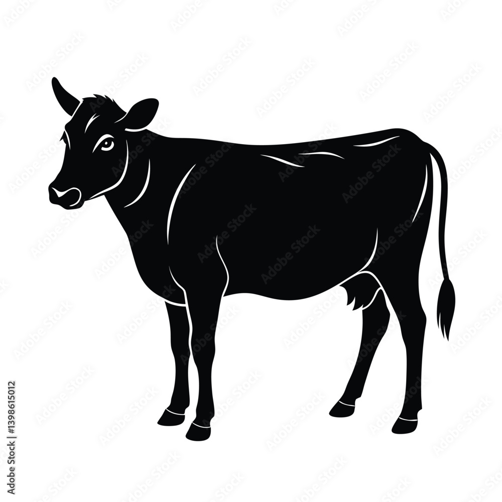 Fototapeta premium silhouette of a cow