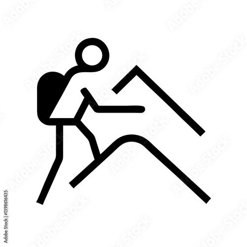 hiking  vector flat icon