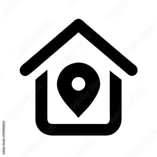 home location alt glyph  vector flat icon