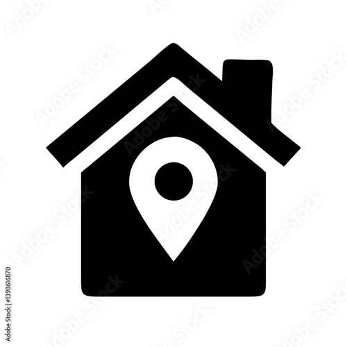 home location alt glyph  vector flat icon