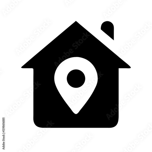 home location alt glyph  vector flat icon