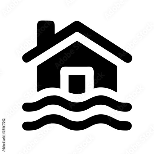 house flood  vector flat icon
