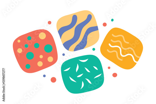 Abstract Shapes, Colorful Pattern, Background, Illustration, Transparent