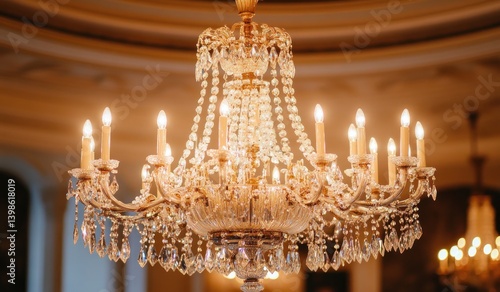 Magnificent Crystal Chandelier Illuminating a Grand Room