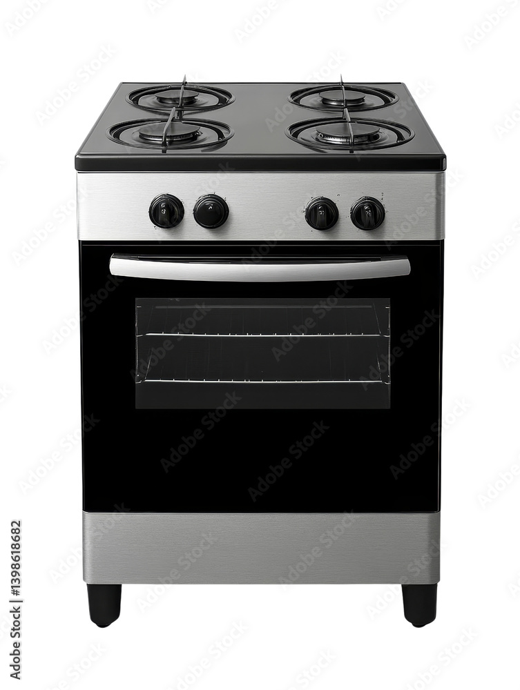 Free-Standing Gas Range, 4 Burners, Oven, Isolated on Transparent Background, Kitchen Appliance, Gas stove, cooker, oven Free-Standing Gas Range, 4 Burners, Oven, Isolated on Transparent Background, Kitchen Appliance, Gas stove, cooker, oven