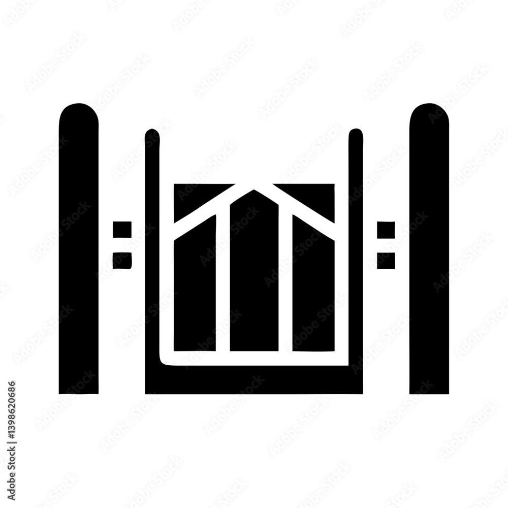 Obraz premium Gate Icon for Entrance, Security, and Architecture Design