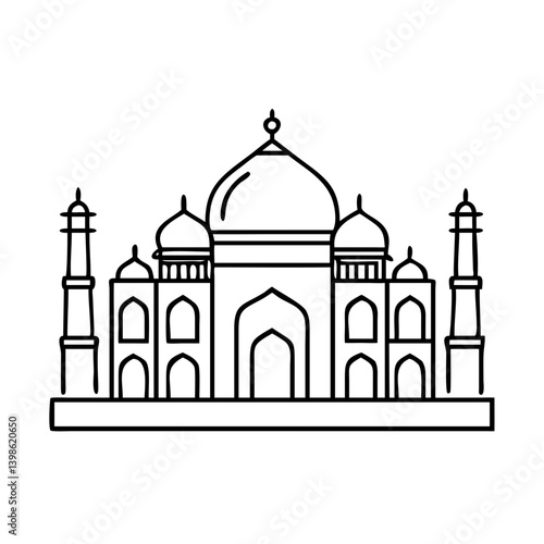 taj mahal icon, taj mahal vector illustration-simple illustration of taj mahal, perfect for taj mahal logos and icons