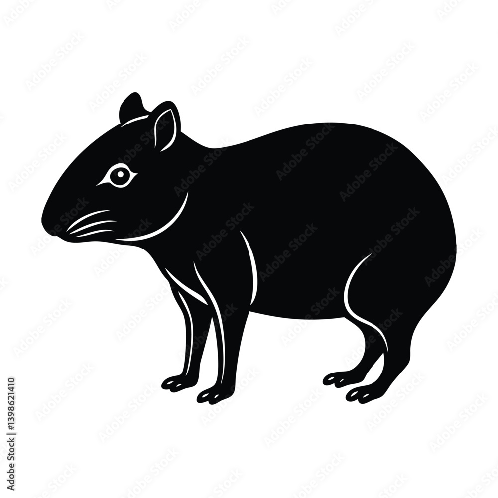 Fototapeta premium agouti animal silhouette.