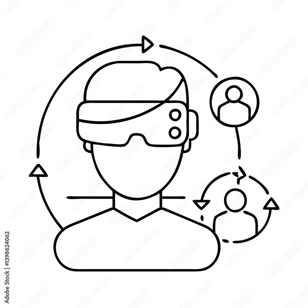 Obraz premium vr user icon icon, vr user icon vector illustration-simple illustration of vr user icon, perfect for vr user icon logos and icons