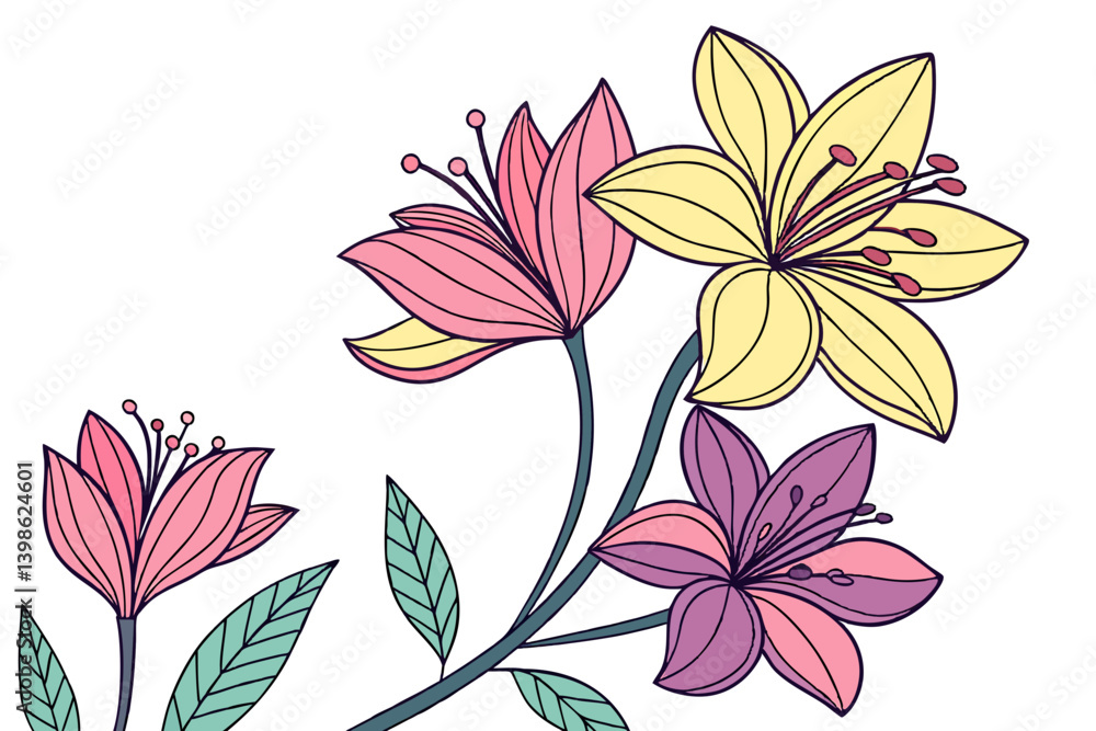 Set of flower vector Set of flower vector
