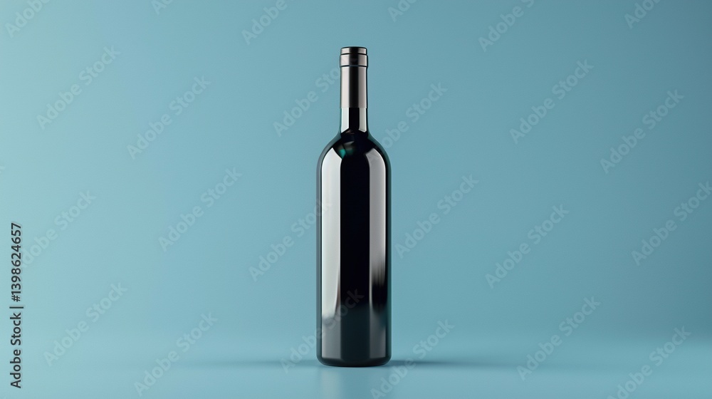 beverage bottle mockup with blue background beverage bottle mockup with blue background