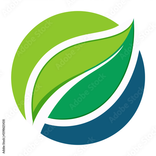 Free Download Leaf Abstract Circle Logo Icon for Nature, Sustainability, and Innovation on White Background - GFXLoad