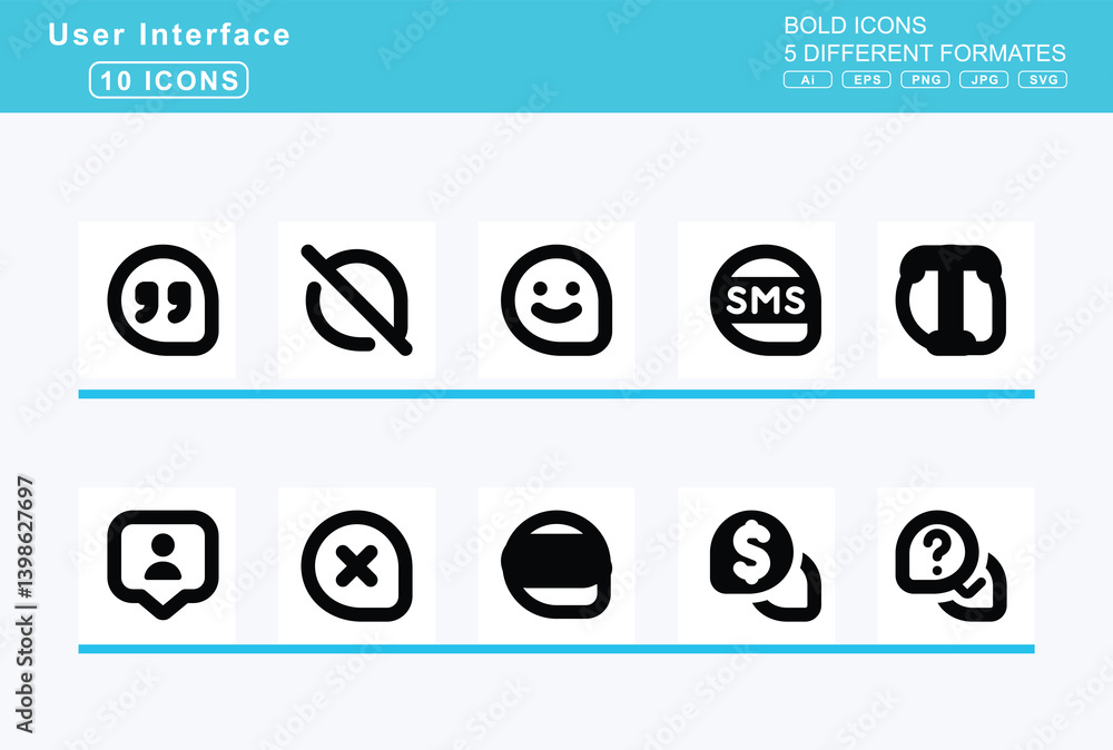 Set of 5 bold user interface icons, clone, icon, flat, vector, closed, captioning, slash, cloud, check, disabled, download, -2, drizzle Set of 5 bold user interface icons, clone, icon, flat, vector, closed, captioning, slash, cloud, check, disabled, download, -2, drizzle