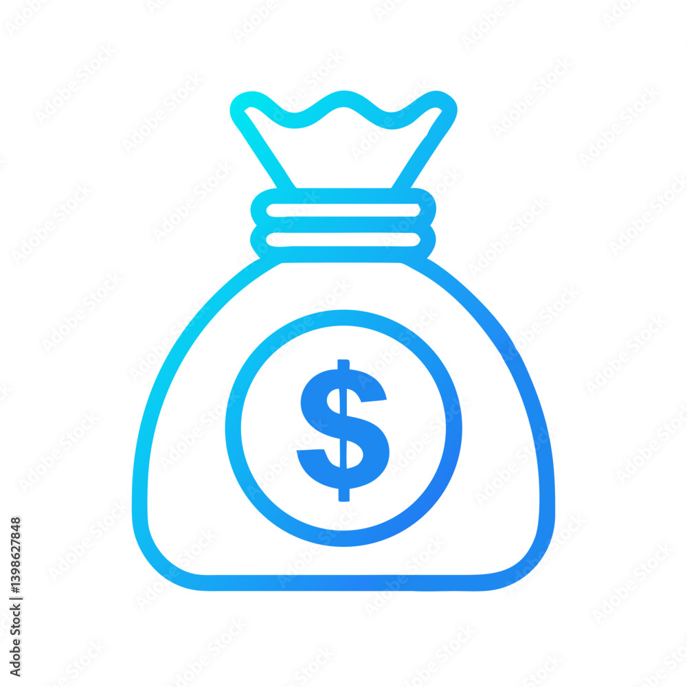 Money Bag Icon for Finance, Wealth, and Business Concepts Money Bag Icon for Finance, Wealth, and Business Concepts