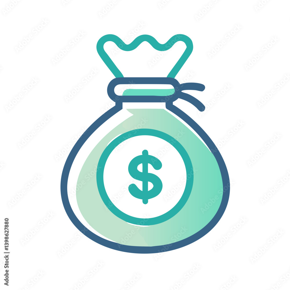 Money Bag Icon for Finance, Wealth, and Business Concepts Money Bag Icon for Finance, Wealth, and Business Concepts