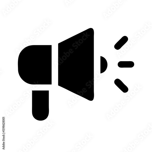 megaphone glyph  vector flat icon