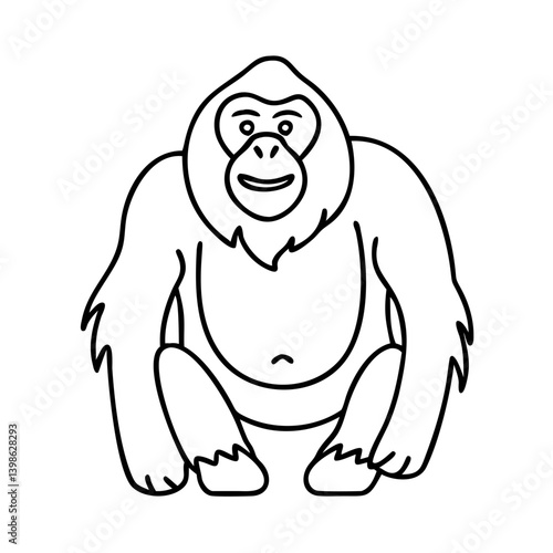 orangutan icon, orangutan vector illustration-simple illustration of orangutan, perfect for orangutan logos and icons