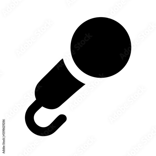 microphone alt glyph  vector flat icon