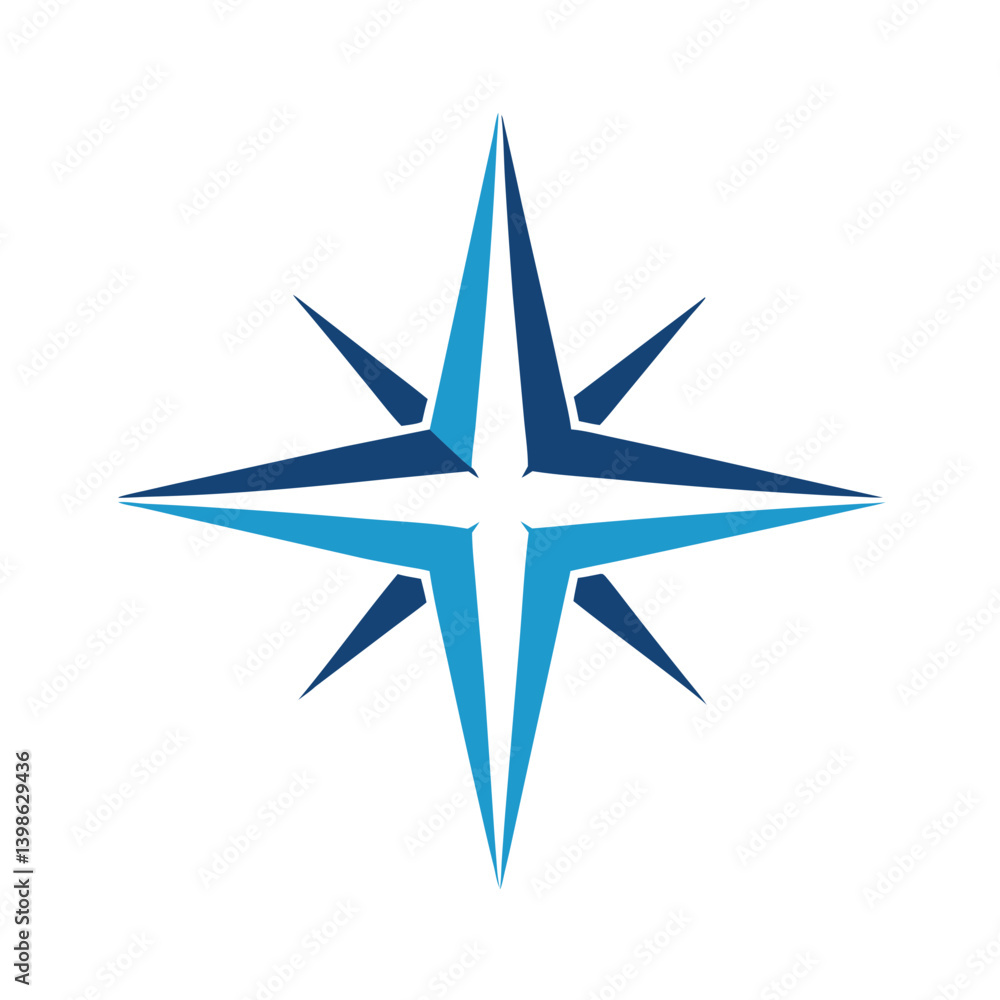 North Star Logo Icon for Navigation, Guidance, and Exploration on White Background North Star Logo Icon for Navigation, Guidance, and Exploration on White Background