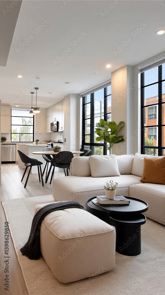 Fototapeta premium Modern open-plan living area (1)