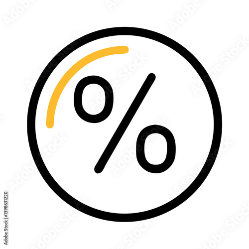 Percent Sign Icon for Finance, Discounts, and Data Representation