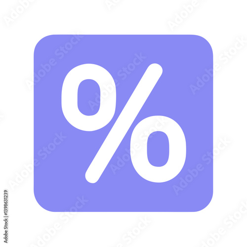 Percent Sign Icon for Finance, Discounts, and Data Representation