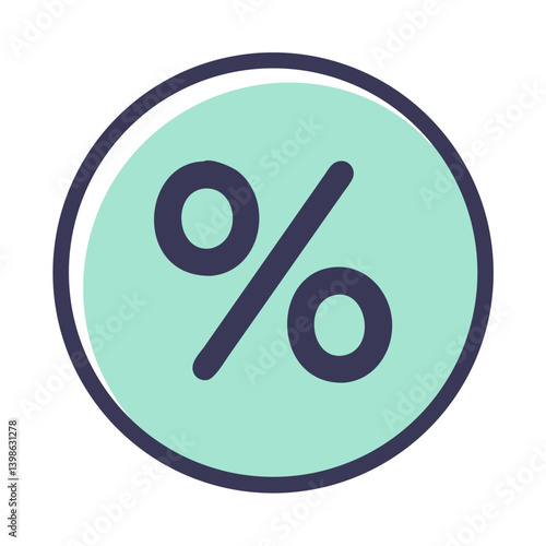 Percent Sign Icon for Finance, Discounts, and Data Representation