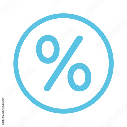 Percent Sign Icon for Finance, Discounts, and Data Representation