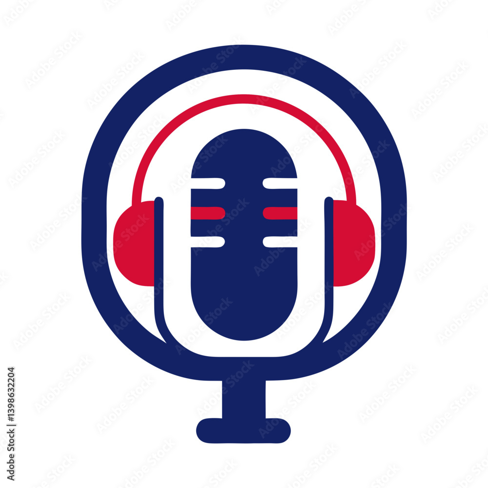 Podcast Logo Icon for Audio Content and Streaming Platforms Podcast Logo Icon for Audio Content and Streaming Platforms
