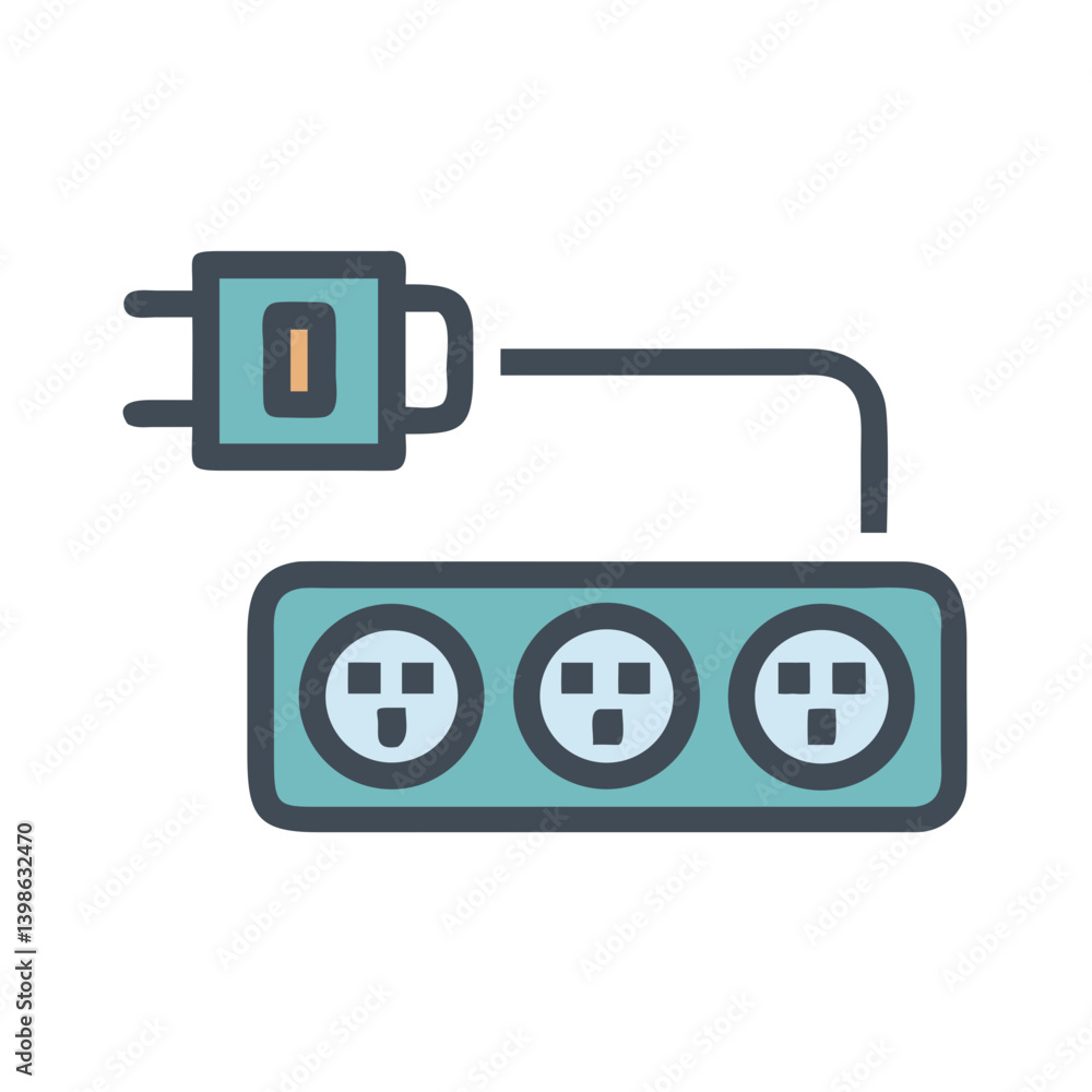 Power Strip Icon for Electrical Connectivity and Efficiency Power Strip Icon for Electrical Connectivity and Efficiency