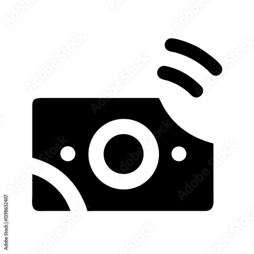 money bill wave glyph  vector flat icon