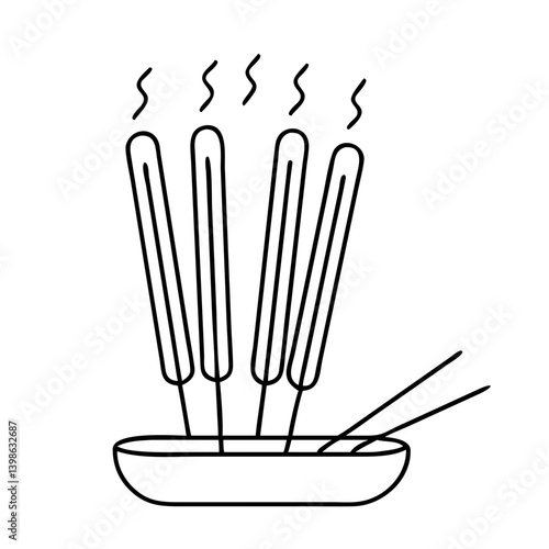 incense stick icon, incense stick vector illustration-simple illustration of incense stick, perfect for incense stick logos and icons