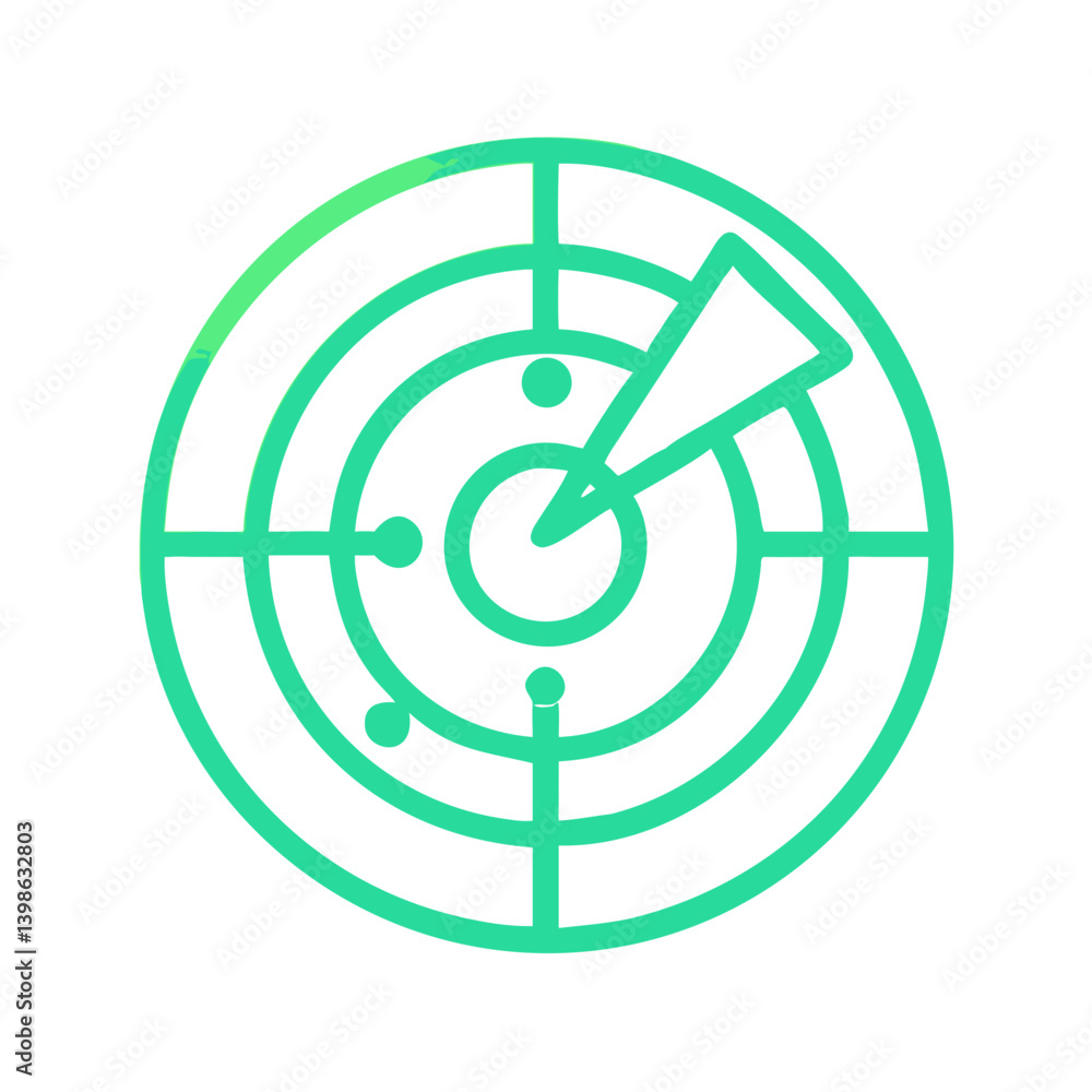 Radar Icon for Detection and Navigation Technology Radar Icon for Detection and Navigation Technology