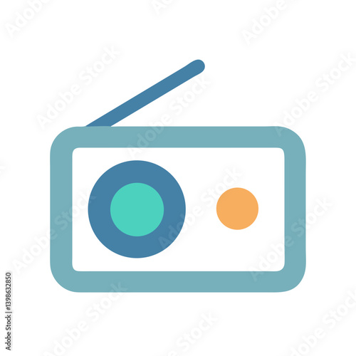 Radio Icon for Communication and Broadcasting