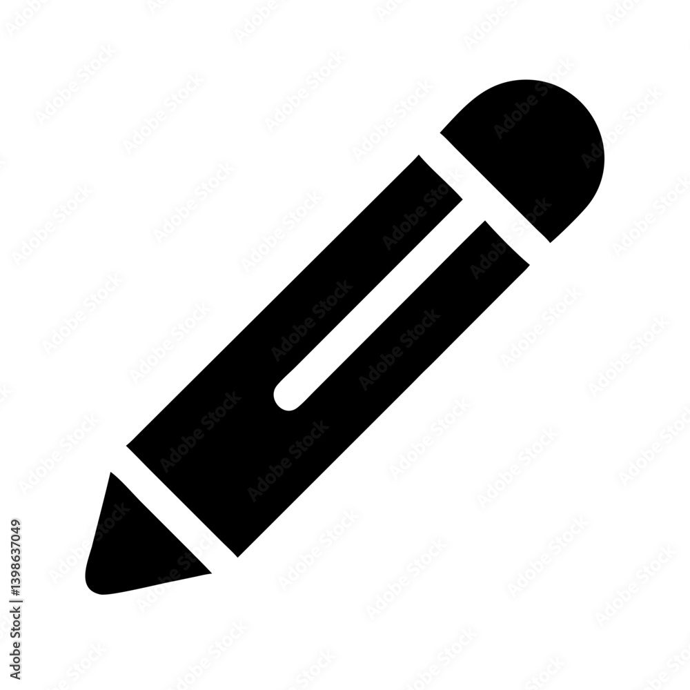 pencil glyph  vector flat icon