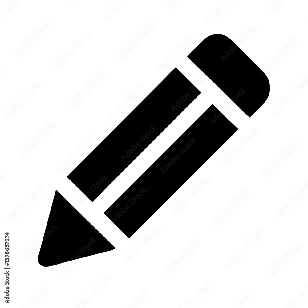 pencil glyph vector flat icon pencil glyph vector flat icon