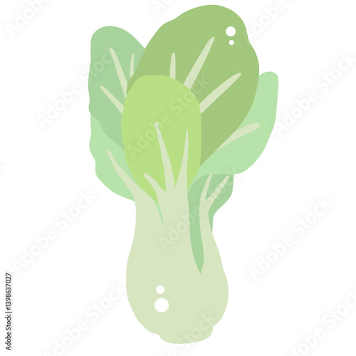 Bokchoy Illustration of fresh vegetables hand-drawn flat vector elements Organic Food Invitations, gifts, greeting cards, print, textile