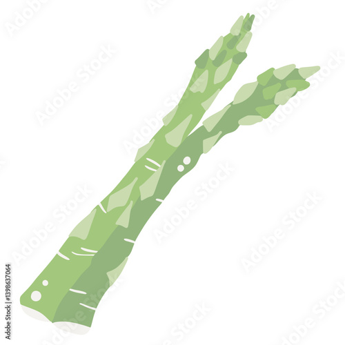 Asparagus Illustration of fresh vegetables hand-drawn flat vector elements Organic Food Invitations, gifts, greeting cards, print, textile