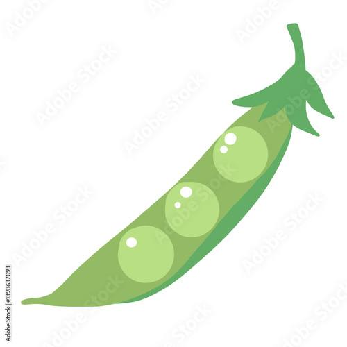 Pea Illustration of fresh vegetables hand-drawn flat vector elements Organic Food Invitations, gifts, greeting cards, print, textile
