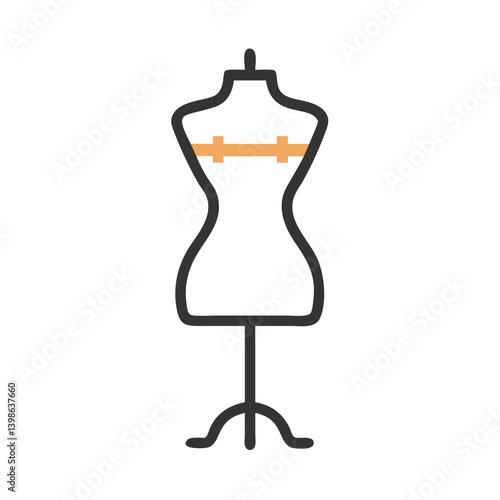 Adjustable Sewing Mannequin Icon in Minimalist Style  