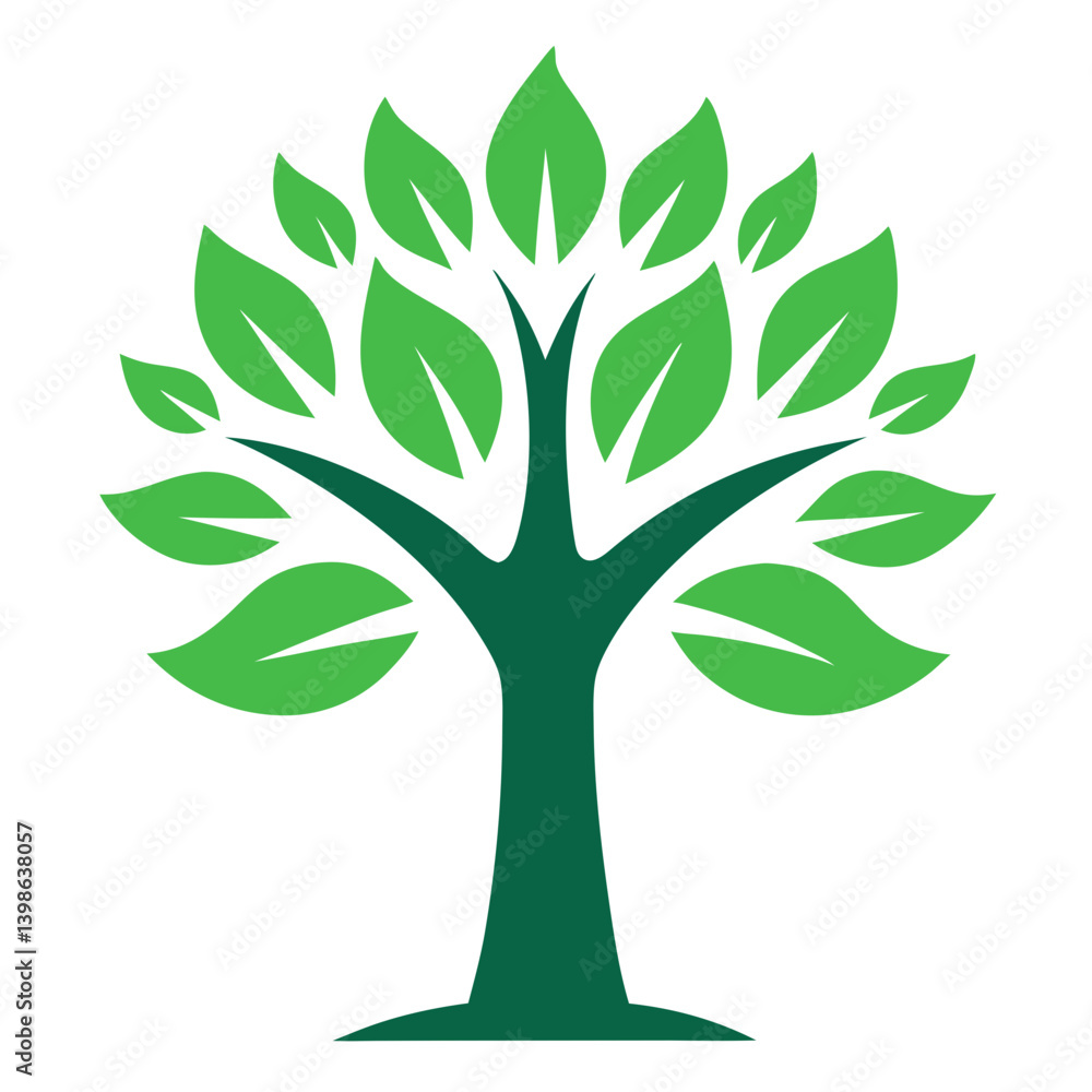 Fototapeta premium Tree Tech Logo Icon on a White Background with a Futuristic Touch