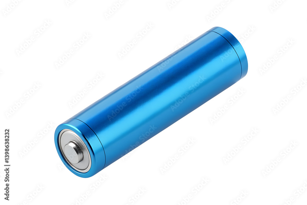 Isolated rechargeable aa battery power cell energizer for electronic devices use on transparent background