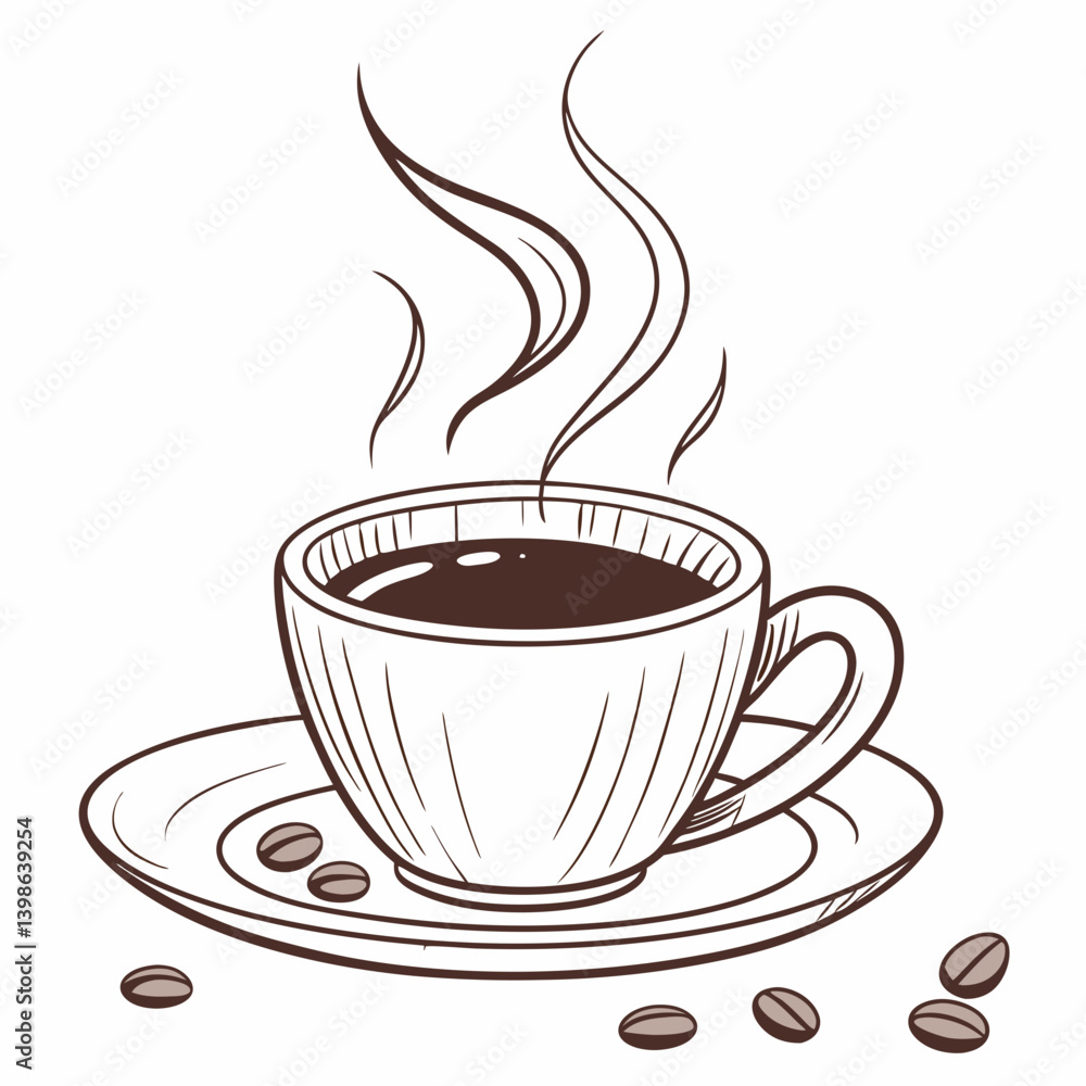 Fototapeta premium Cup of coffee vector illustration