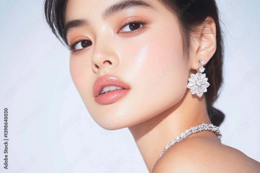 Stunning beauty with elegant jewelry portrait. Stunning beauty with elegant jewelry portrait.
