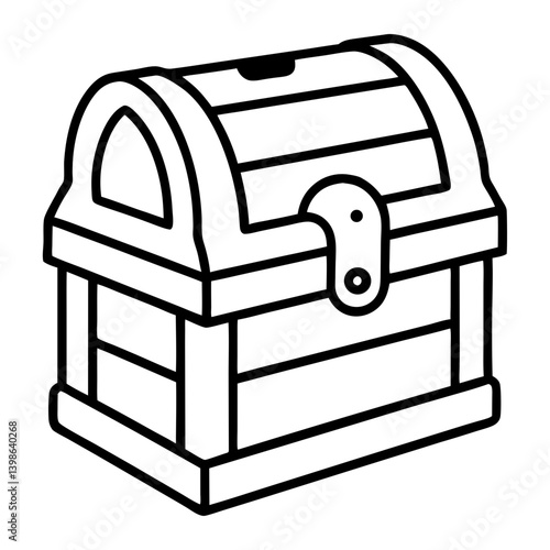 Timeless Treasure: Wooden Chest Outline for Coloring Book Page